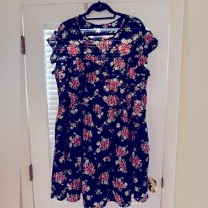 Perfect Peach black floral dress sz XL brand new.